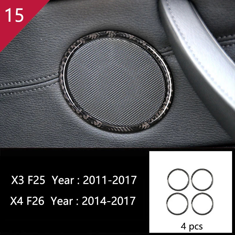Carbon Fibre Interior Trim Sticker Set (Gearshift / AC / CD / Door Trim) – BMW X3 F25 / X4 F26