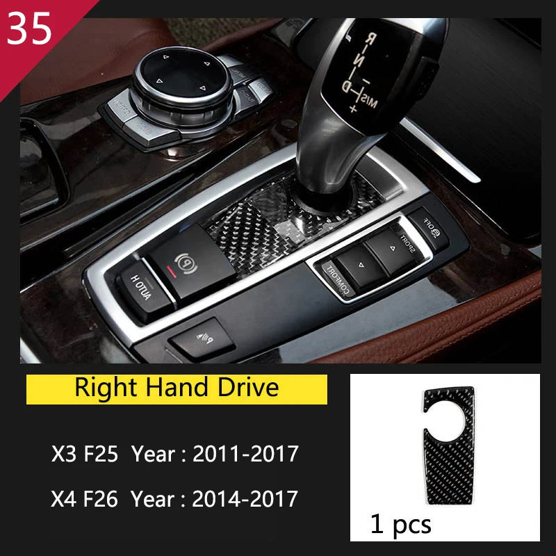 Carbon Fibre Interior Trim Sticker Set (Gearshift / AC / CD / Door Trim) – BMW X3 F25 / X4 F26