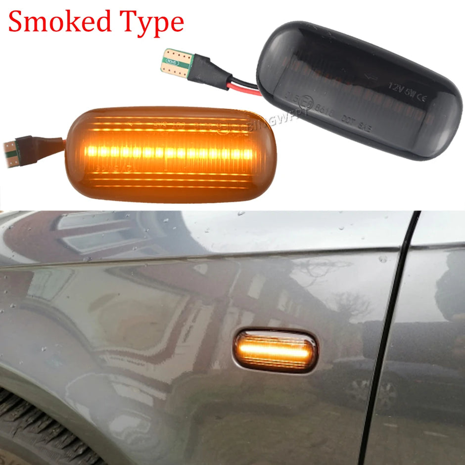 Audi LED Side Marker / Wing Repeater Lights (Smoked Lens, Amber)
