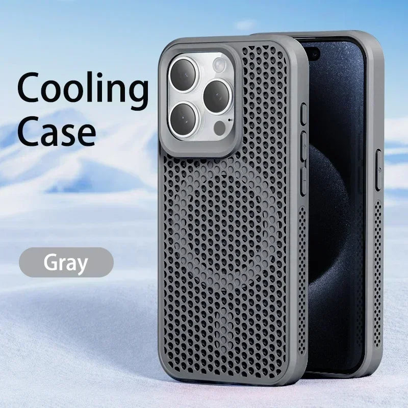 Cooling Phone Case For iPhone 11-17 Hard Back Magnetic For Magsafe