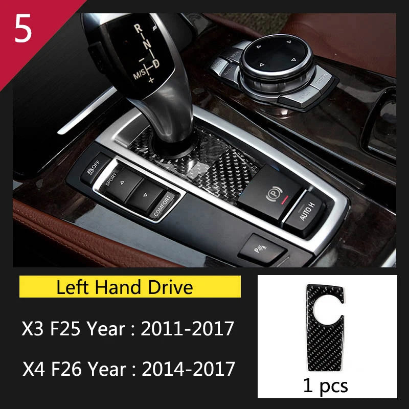 Carbon Fibre Interior Trim Sticker Set (Gearshift / AC / CD / Door Trim) – BMW X3 F25 / X4 F26