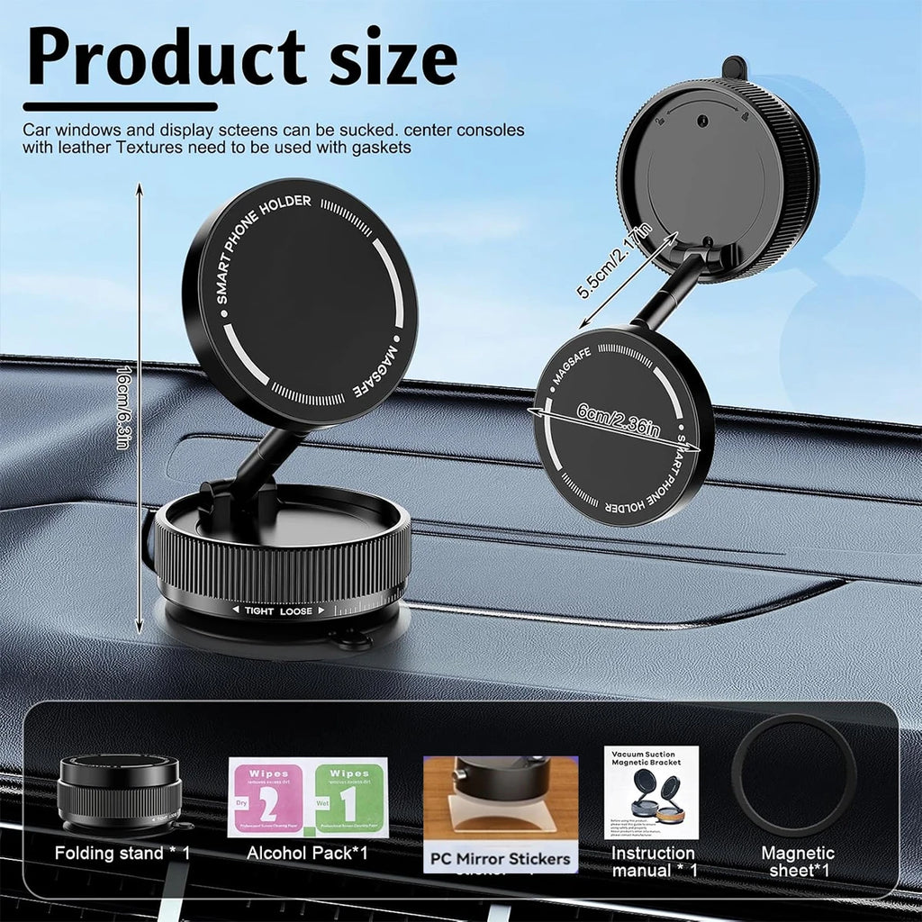 Magnetic Car Phone Holder with 360° Rotation & Foldable Design