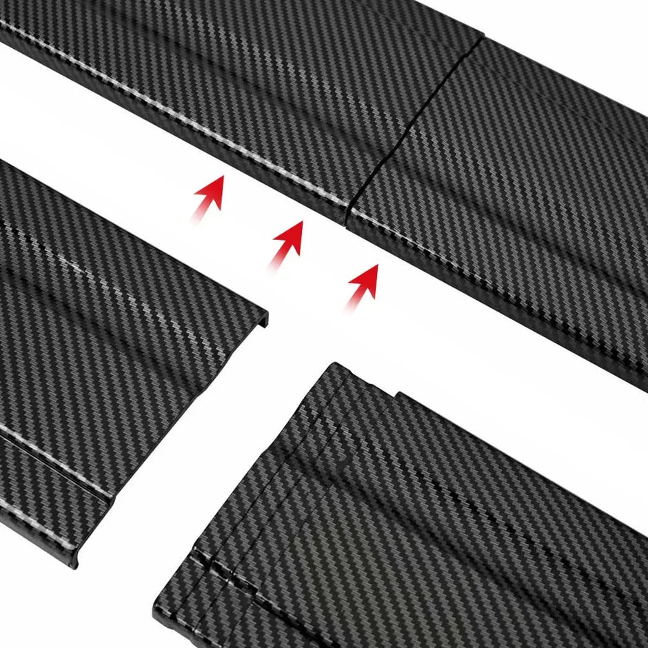 Universal Side Skirt Extensions For Audi (Gloss Black/Carbon)