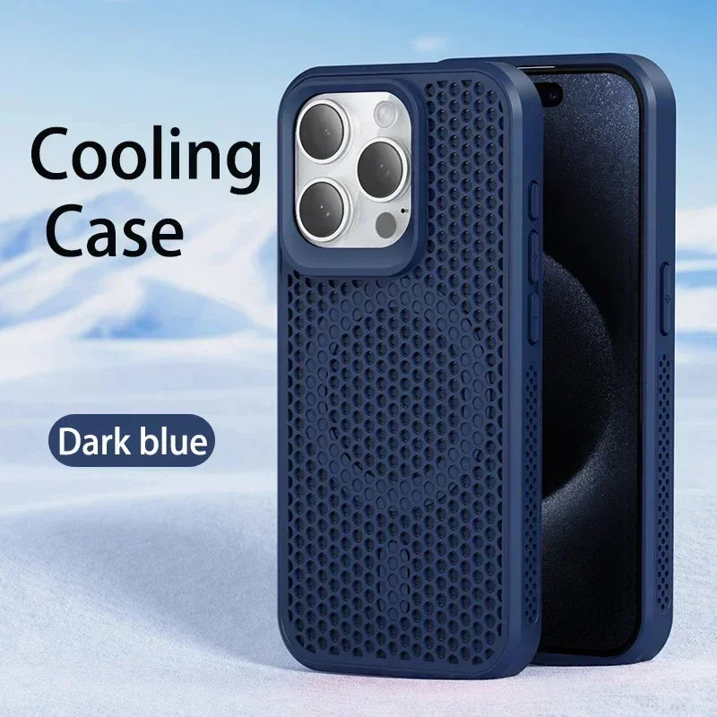 Cooling Phone Case For iPhone 11-17 Hard Back Magnetic For Magsafe