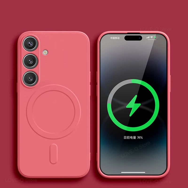 Magsafe Magnetic Case For Samsung Galaxy S23-S25 Soft Silicone Case