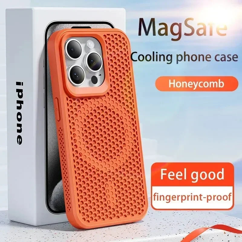 Cooling Phone Case For iPhone 11-17 Hard Back Magnetic For Magsafe