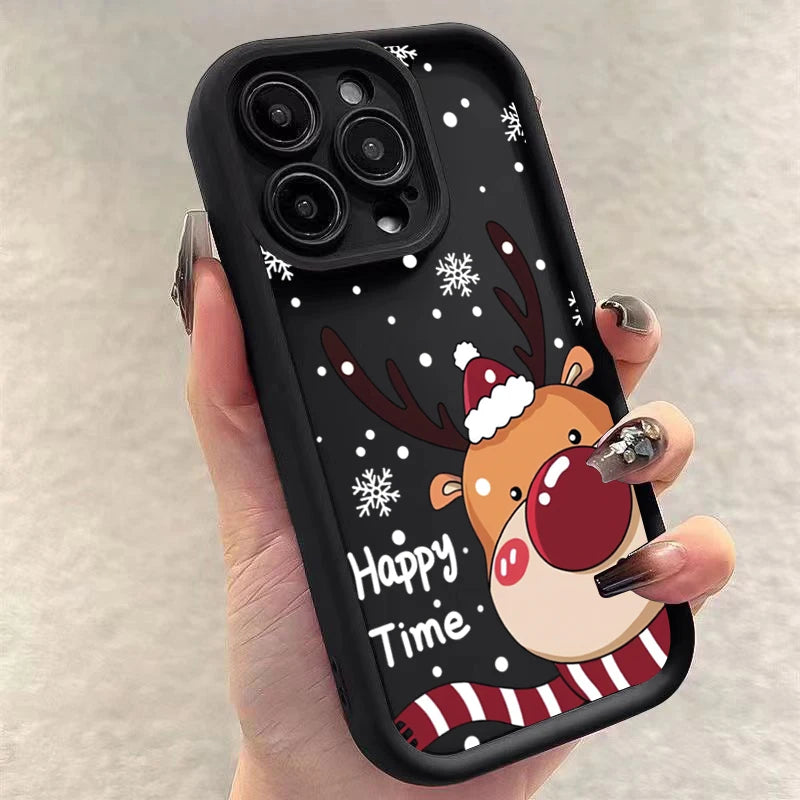 Christmas Deer Phone Case For iPhone 7-17 Soft Cover