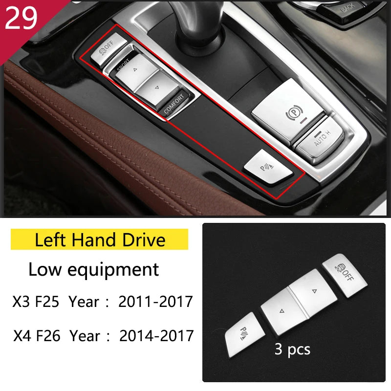 Carbon Fibre Interior Trim Sticker Set (Gearshift / AC / CD / Door Trim) – BMW X3 F25 / X4 F26