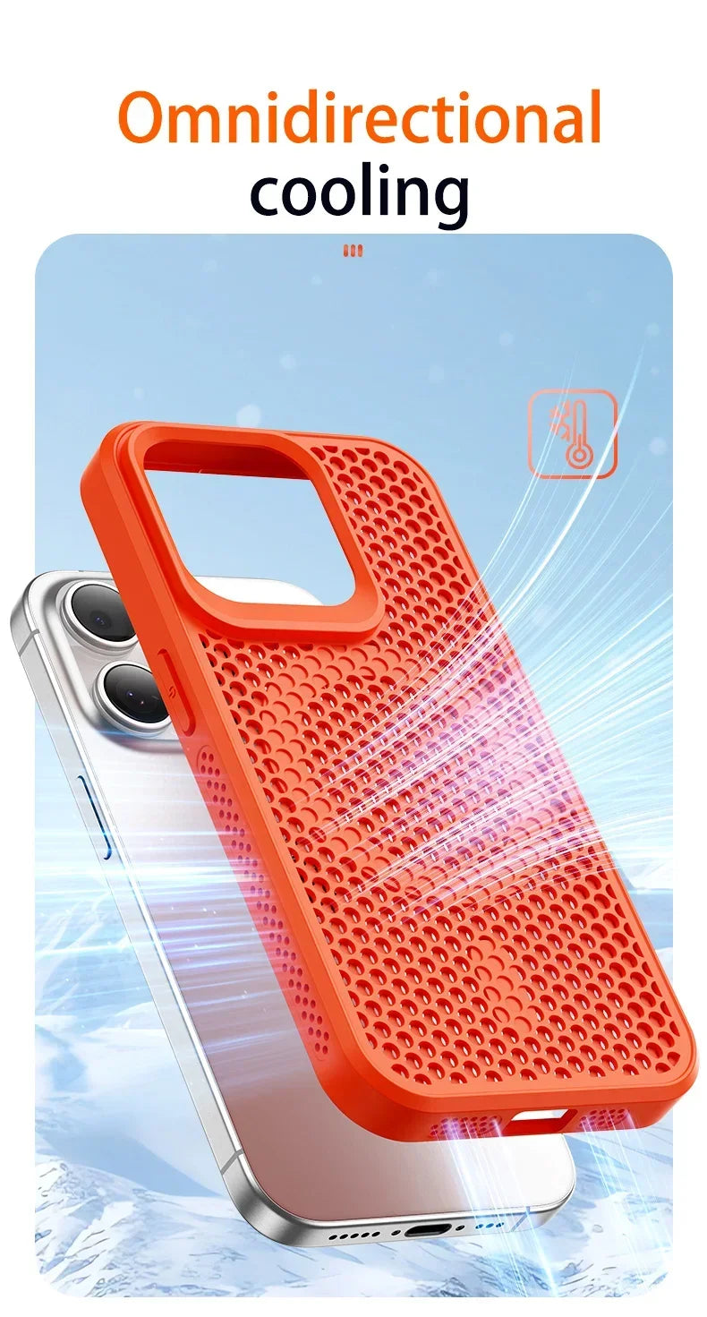 Cooling Phone Case For iPhone 11-17 Hard Back Magnetic For Magsafe