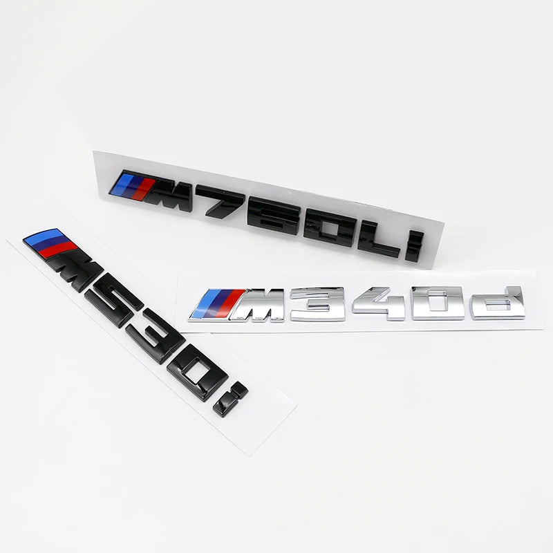 BMW M-Performance Style Rear Boot Badge Letters (Adhesive Emblem)