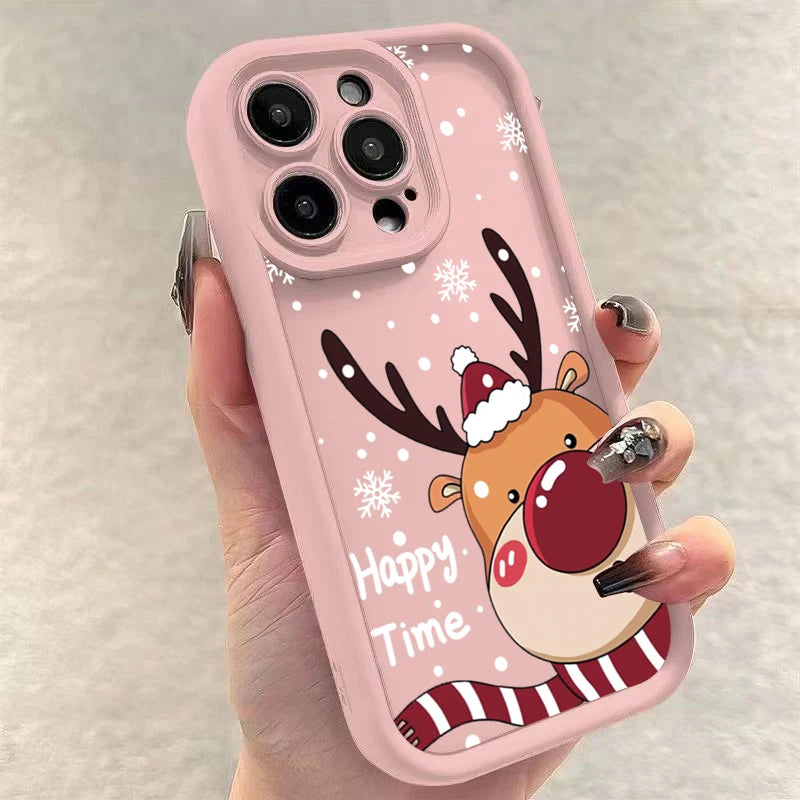 Christmas Deer Phone Case For iPhone 7-17 Soft Cover