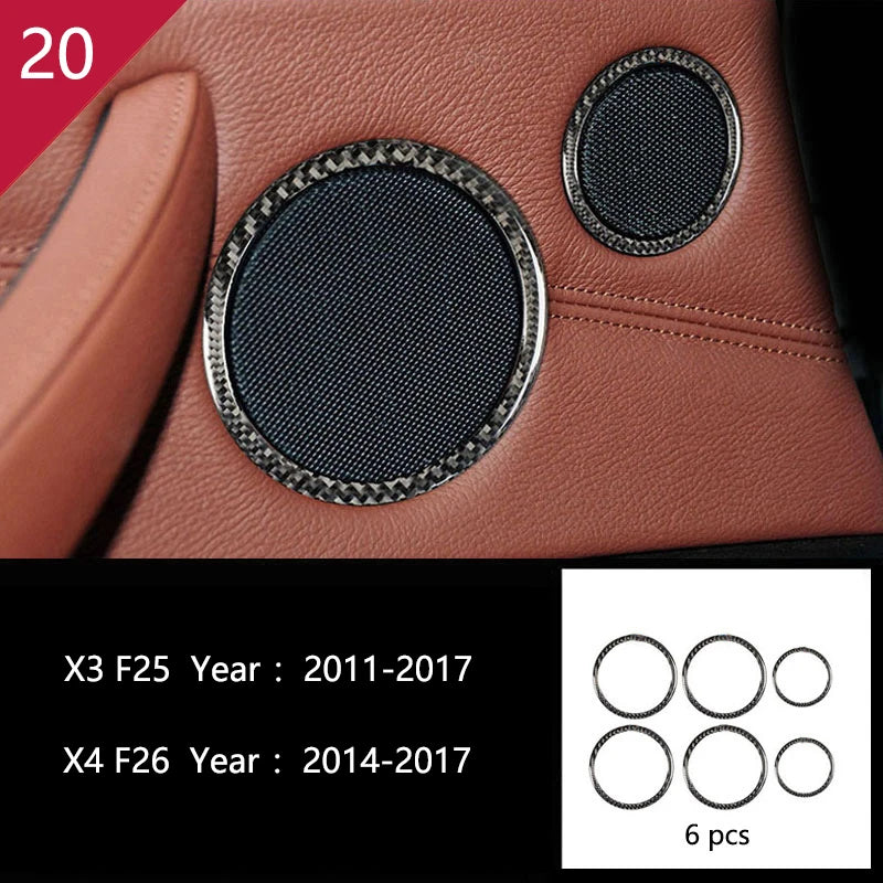 Carbon Fibre Interior Trim Sticker Set (Gearshift / AC / CD / Door Trim) – BMW X3 F25 / X4 F26