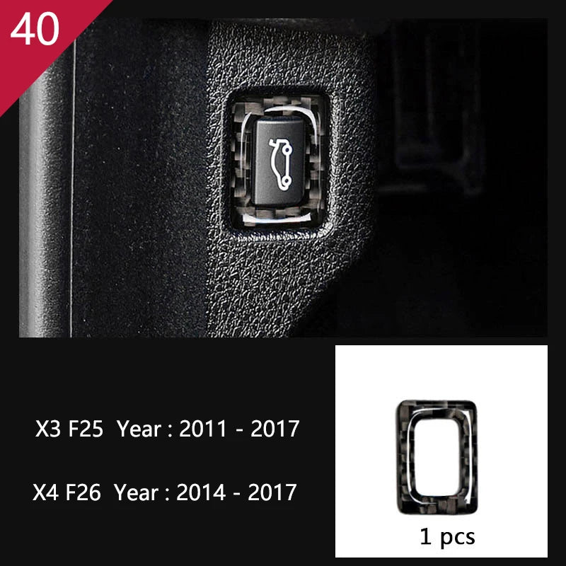 Carbon Fibre Interior Trim Sticker Set (Gearshift / AC / CD / Door Trim) – BMW X3 F25 / X4 F26