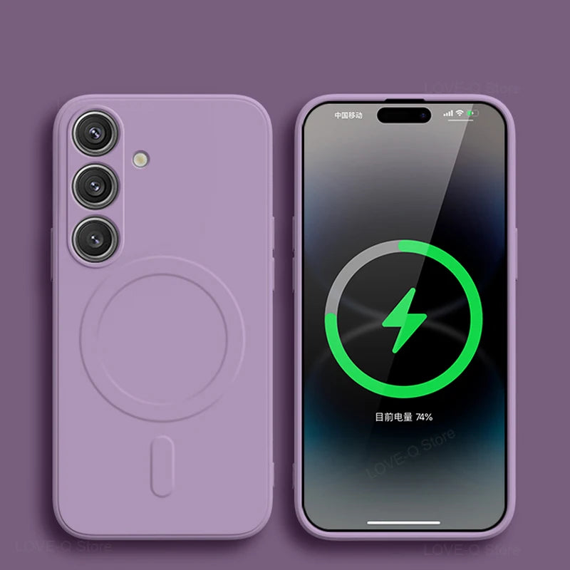 Magsafe Magnetic Case For Samsung Galaxy S23-S25 Soft Silicone Case