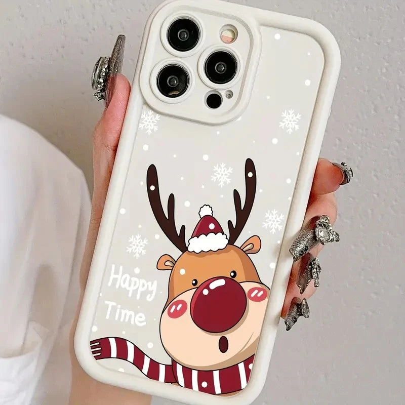 Christmas Deer Phone Case For iPhone 7-17 Soft Cover