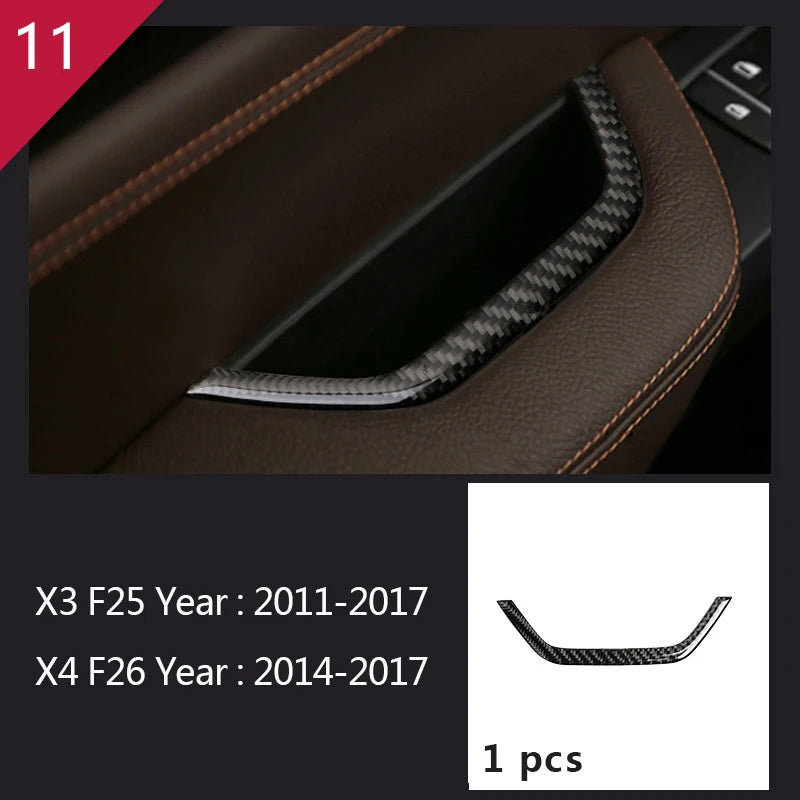 Carbon Fibre Interior Trim Sticker Set (Gearshift / AC / CD / Door Trim) – BMW X3 F25 / X4 F26