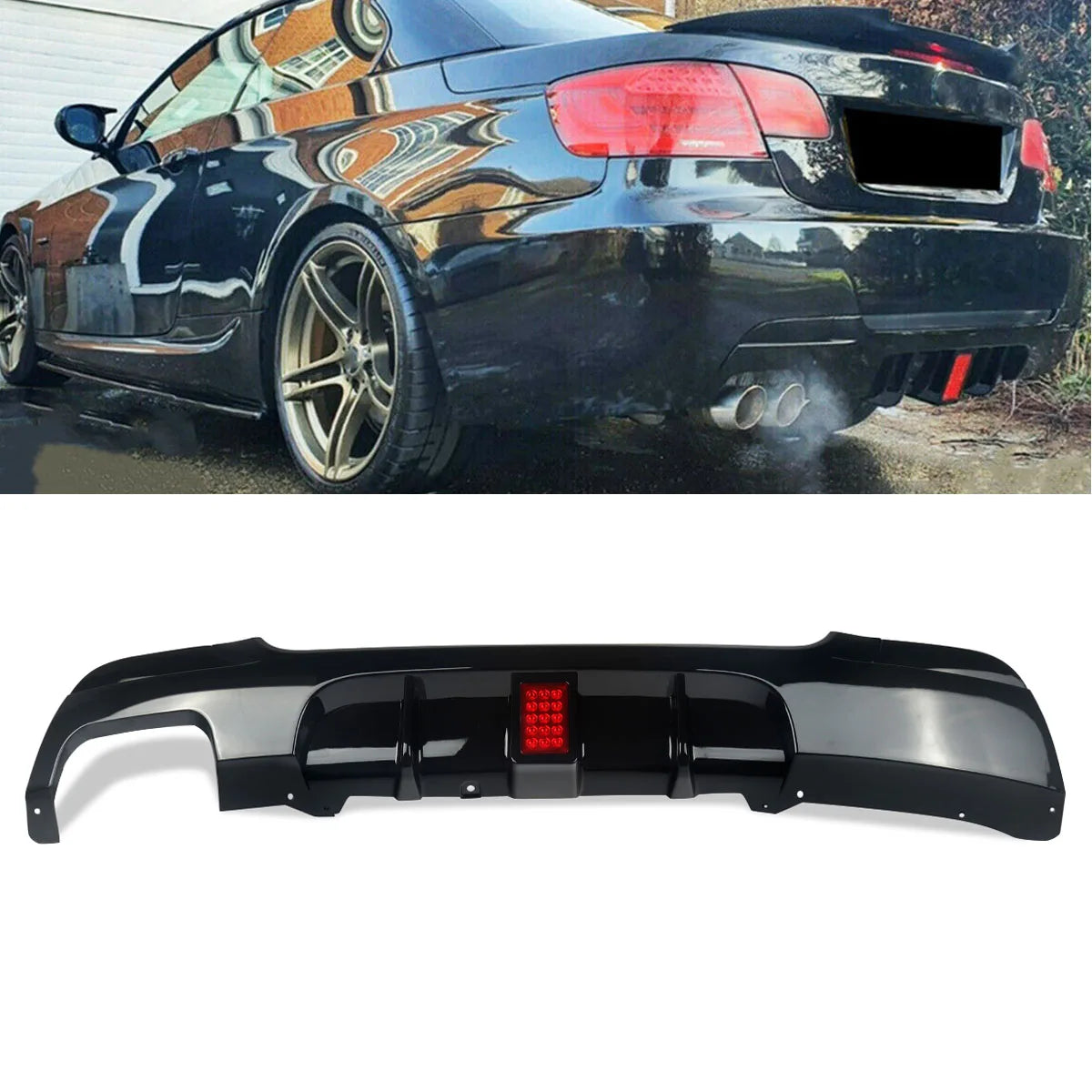 Rear Bumper Diffuser Lip (Gloss Black) – BMW 3 Series E92 / E93 M Sport (330i)