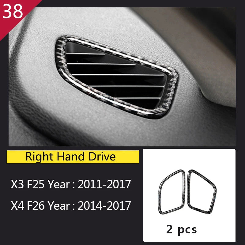 Carbon Fibre Interior Trim Sticker Set (Gearshift / AC / CD / Door Trim) – BMW X3 F25 / X4 F26