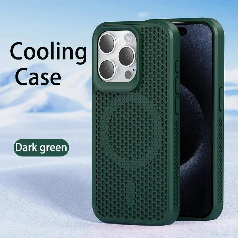 Cooling Phone Case For iPhone 11-17 Hard Back Magnetic For Magsafe