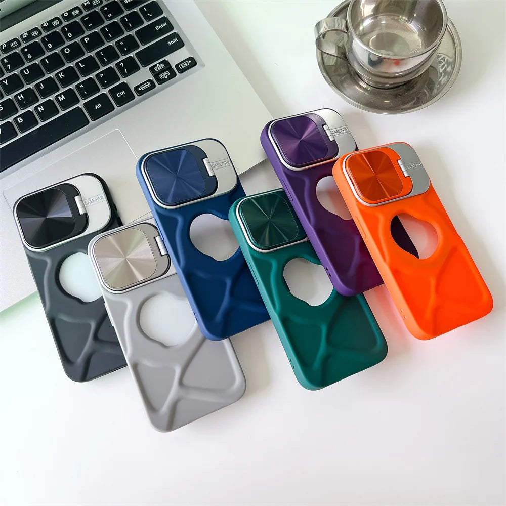 Logo Hole Magsafe Silicone Case for iPhone 11-17 With Stand